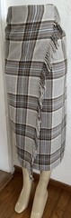 Vintage 1980s Burberrys’ Burberry Fringe Wrap Maxi Skirt Kilt Wool Nova Check XS