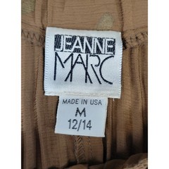 Jeanne Marc Vintage Brown Gold Pleated Palazzo Pants Wrap Top Set Size M 12/14