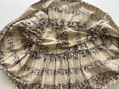 Vintage 70s/80s Floral Striped Tiered Prairie Cottage Midi Skirt
