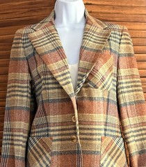 Vintage TWCC Plaid Wool Blazer – Size 9/10