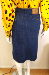 Vintage 1970s Ralph Lauren Polo Western Wear Denim Jeans Skirt Size 8 26″ Waist