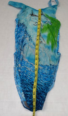Vintage Swimsuit Solar One Size 90s Sheer Stretchy Ocean Dolphins Made Poland