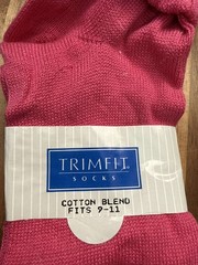 1980s Trimfit Pink Cotton Blend Slouch Socks Size 9-11 Vintage USA