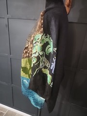 Vtg Sterling Styles Allsilk Komono Jacket One Size Patchwork Earthtones Shimmer
