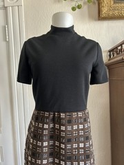 Vintage 1960s Mod Dress Set 2 Piece Jacket & Midi Dress Knit Preppy Mock Neck S