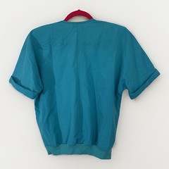 Vtg 80s 90s TEDDI Teal Blue 2pc Pant Set Small Retro Mom Coastal Grandma Rope