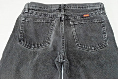 Vintage Jeans Rustler Size 30 x 27 90s Charcoal Black Zip Fly Worn In