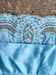 Lily of France Rosa Puleo Szule Nighty 1970s New with Tags Ice Blue Small w lace