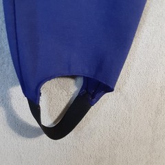 Vintage Stirrup Pants Chaus 10 – Blue High Waist Front Zip Poly Rayon Blend 80’s