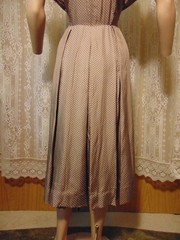 VTG 50s Heim Actualite (Jacques Heim) France Brown Silk Polka Dot Dress 29W