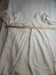 Vintage Nightgown Womens Large White Lace Trim Button Front Cottagecore