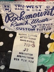 Vintage 80s Rockmount Short sleeve Western Pearl Snap Poka Dot Rose USA XS/S