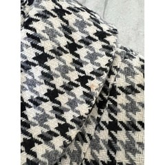 Vintage Houndstooth Check Coat Fully Lined Collar Dress Knee Length Handmade