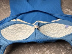 Vintage 1970s Rose Marie Reid Blue Swimsuit Mod GoGo Skirt Built in Bra Retro M