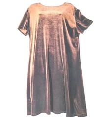 VTG 80’s Jacqueline Ferrar Velour Velvet Midi Dress Plus Sz 16 Long Cocoa Brown