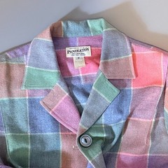 Vintage Womens Pendleton Button Down Virgin Wool Shirt Medium M Flannel Long OR