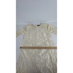 Vintage Mister Jay Lace Midi Dress L Cream Tiered Drop Waist Wedding Guest