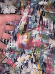 VTG G Season Colorful Patterned Robe Floral Silky Fabric