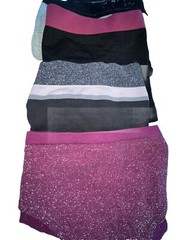 Panty Lot 4 Berry Pink Sparkle Black Silver Cacique Mix Brief Bikini 22 24 3X +