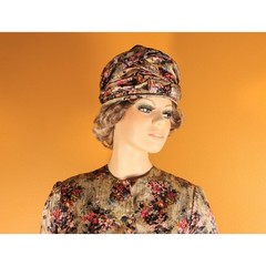 1950s Gray and Purple Floral Dress with Matching Jacket & Hat Three Piece Outfit