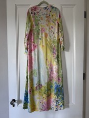 Vtg 70s Butterfield 8 Floral Maxi Kaftan Muumuu Dress Retro Boho Caftan Small