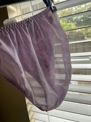 Vintage Maidenform Floral Lace Mesh Hi-Cut Lavender Bikini Panties NWT Size 5