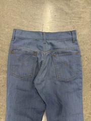 Vintage 80s Sears Put On Shop Cotton Blend Blue Flare Pants 28×31 (fits 27×30)