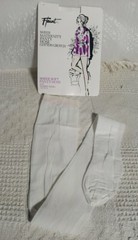 Vintage Flaunt Sheer Soft Maternity White Pantyhose Medium Cotton Crotch Nylon