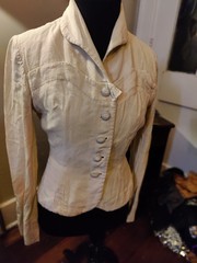 1940s Vintage Military Style Linen Blazer Women’s Size XS/S Handmade