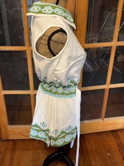 Vintage Encore Fashion 1950s 1960s Mod Tunic Top Side Slits Tie Back Mini Dress