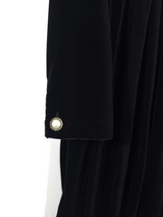 VTG Laura Ashley Black Velvet Midi Dress UK 14 US 12 / L Victorian Renaissance