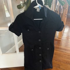 vintage 80s style adorable button up dress collared with belt loops forever21
