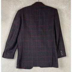 Calvin Klein Blazer Womens 6 Brown Plaid 100% Wool Made in USA Vintage ILGWU
