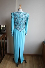 NWT Oleg Cassini Black Tie Vintage Long Heavily Beaded Formal Gown Dress 8