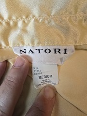 Natori Nightgown Tunic Top Medium M Vintage Pale Yellow Polyester Satin Chemise