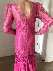 Vintage ILGWU Lace Overlay Dress, Sz 18, Special Occasion, Party, Statement