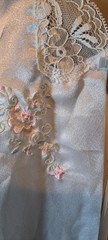 Shiny Satin Vtg Barbizon Bridal White Robe Peignoir S M Cute Lace Embroidery