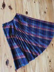 Vintage CENTURY of Boston Plaid Wool Pleated Midi Skirt Size 10 USA Belt Loops