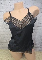 Unbranded Black Sexy M L Slip Cami Lace Nylon Solid Vintage Elegant Classic