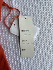Sue Wong Silk Beaded Tangerine Cocktail Dress Asymmetrical Hem Size 14