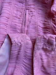 50,s Fab Coral Pink Ruched Gown. 34/28/36