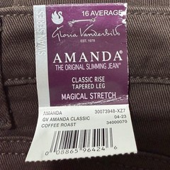 New Gloria Vanderbilt Amanda Slimming Classic Tapered Leg Pants size 16 Brown