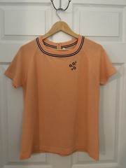 Talbot Traveler Vintage 1960’s Original Womens L Orange Dacron Floral Accent Top