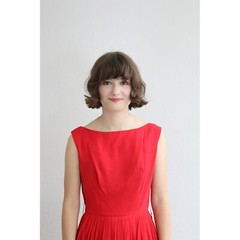 1950s Vintage Deadstock Ro-Nel Red Party Dress Women’s XXS to Extra Small 50s