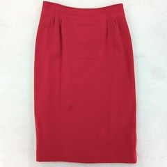 Vintage 1980s DONCASTER Women’s Skirt Suit Red / Black Crepe 100% Wool Sz 12