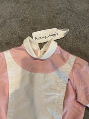 Vintage Snowhite Milwaukee Nurse Top dress Uniform Pink/White