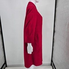 Vintage 1960s Bullock’s Wilshire Los Angeles Red Shantung Silk Mod Coat (L)
