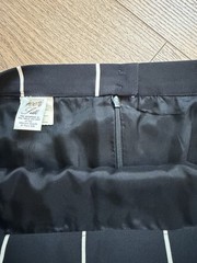 Vintage David Hayes 80s Pure Silk Straight Skirt Diamond Grid Black White Sz 12