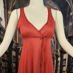 Vintage 1970’s Nightgown Dress Slip Lingerie Burgundy Maxi Length Sleeveless 70s