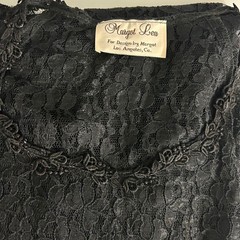 Vintage Margot Lea Black Floral Sheer Lace Long Cardigan USA O/S